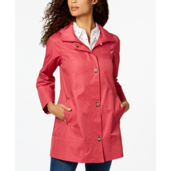 jones new york hooded raincoat